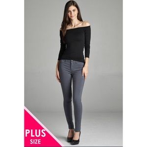 ❗️CLOSING SALE❗️ PLUS: Charcoal Skinny Ponte Pants